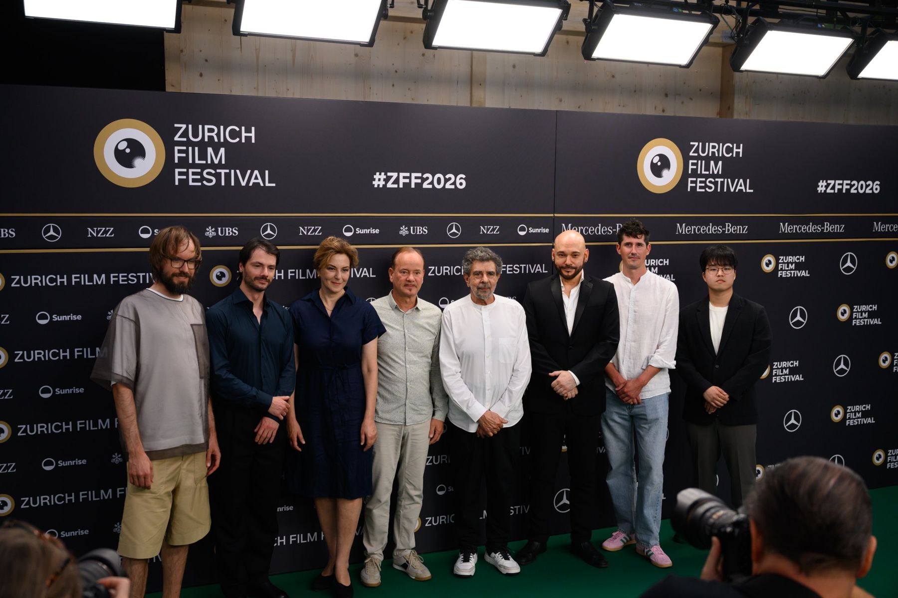 Semin Son with the finalists, jury and conductor at the Zurich Film Festival photocall
